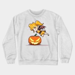 Cartoon illustration of a cute witch Crewneck Sweatshirt